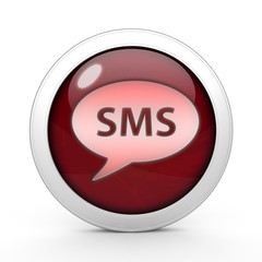sms circular icon on white background