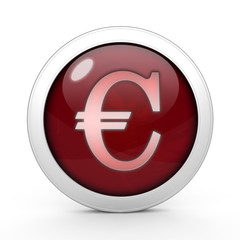Euro circular icon on white background