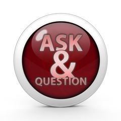 Q&A  circular icon on white background