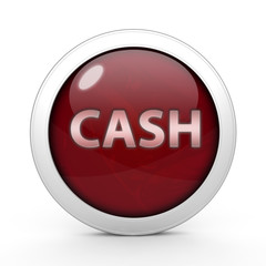 Cash circular icon on white background
