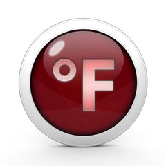 fahrenheit circular icon on white background