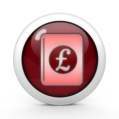 pound money book circular icon on white background
