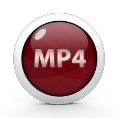 MP4 circular icon on white background