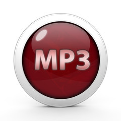 MP3 circular icon on white background