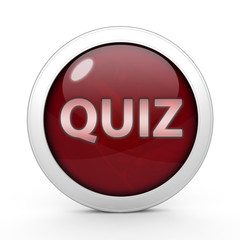 Quiz circular icon on white background