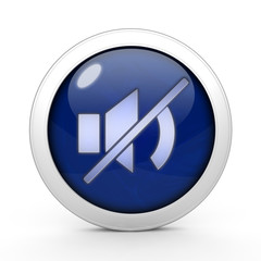 mute circular icon on white background