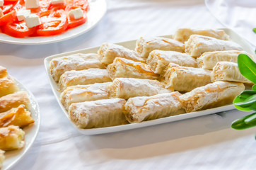 traditional potato balkan pie on the table