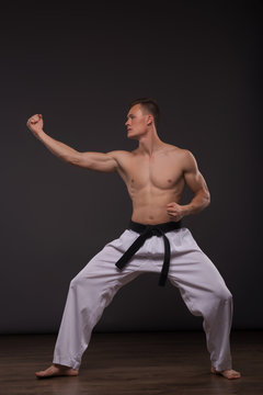 Handsome karate enthusiast