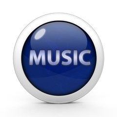 music circular icon on white background