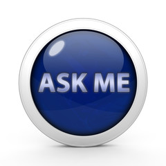 ask me circular icon on white background
