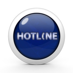 Hotline circular icon on white background