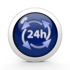 24 hours circular icon on white background