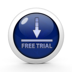 Free trial circular icon on white background