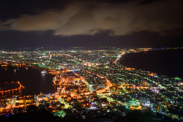 Fototapeta na wymiar The city of Hakodate at night