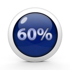 Sixty percent circular icon on white background