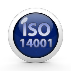 Iso 14001 circular icon on white background
