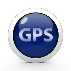 Gps circular icon on white background