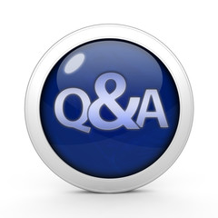Q&A  circular icon on white background