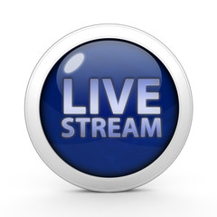 Live stream circular icon on white background