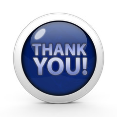Thank you circular icon on white background