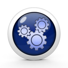 Settings circular icon on white background