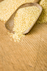 Holzhintergrund mit Textfreiraum - Hirse