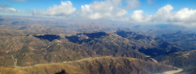Cordillère des Andes sur la partie Bolivienne, vue du ciel