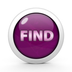 find circular icon on white background