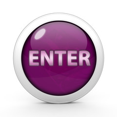 enter circular icon on white background