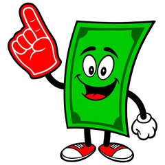 Dollar with Foam Finger