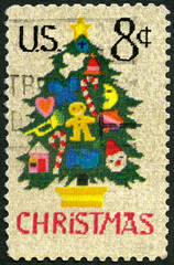 UNITED STATES OF AMERICA - 1973: Christmas Tree in Needlepoint