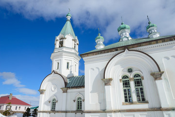 Fototapeta na wymiar Orthodox Church of Hakodate in Hokkaido