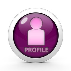 Profile circular icon on white background
