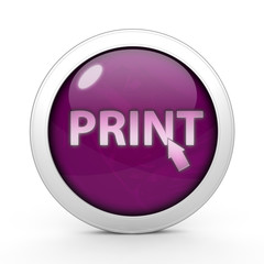 Print circular icon on white background