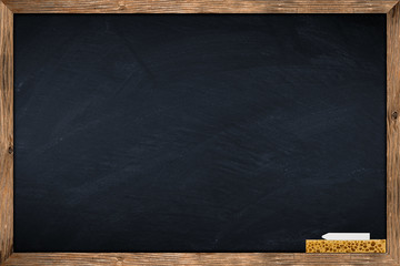 blackboard with sponge and chalk
