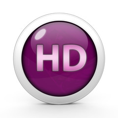 HD circular icon on white background