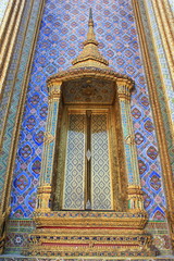 Thai architecture in the window at wat phra kaew