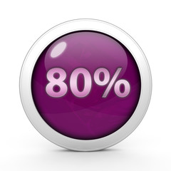 Eighty percent circular icon on white background