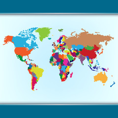 Simple colorful world map