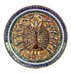 Peacock made from stained glass