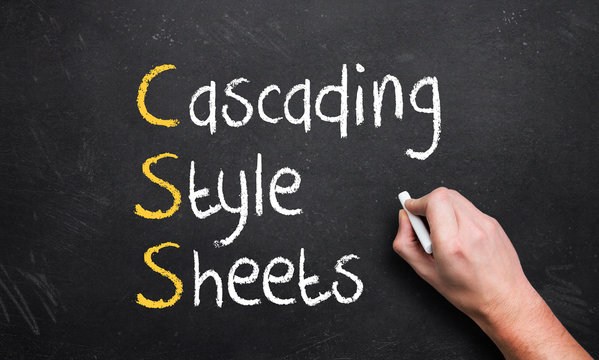 hand writing cascading style sheets on a chalk board