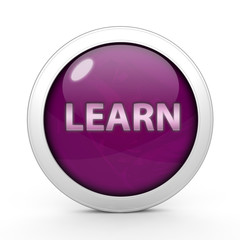 Learn circular icon on white background