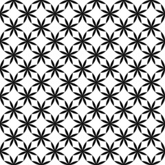 Black and white seamless pattern with flower style.
