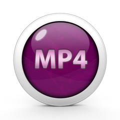 MP4 circular icon on white background