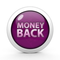 Money back circular icon on white background