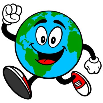 Earth Mascot Running