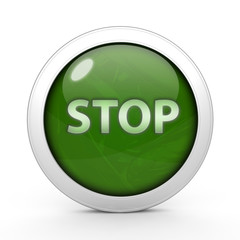 stop circular icon on white background