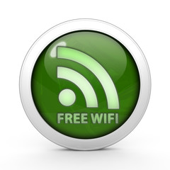 Free wifi circular icon on white background