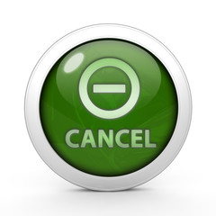 Cancel circular icon on white background