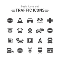 Traffic icons set.